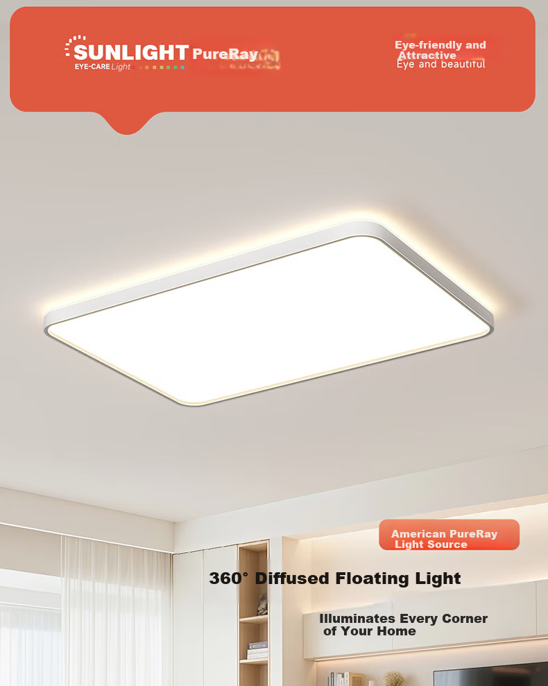 Kuka LED Ceiling Light Simple Eye-Care PR Light Living Room Bedroom Lamp 40cm Round - Three Colors [Installation Included] 1
