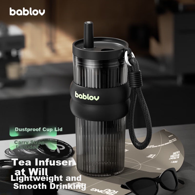 BABLOV Huaban Sen Water Bottle for Girls High-Value Student Summer Portable Plastic Water Jug Car Large Capacity Straw Cup