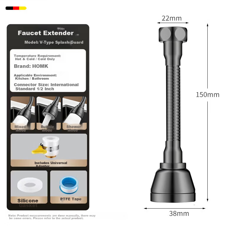 HOMK [Germany] Faucet Aerator Basin Faucet Extender Universal Connector Splash-Proof Kitchen Use 3