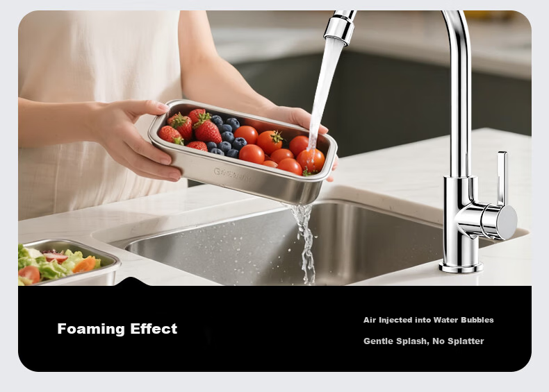 JOMOO Kitchen Sink Faucet Stainless Steel Single Cold Quick-Open Swivel Tap 77034 6