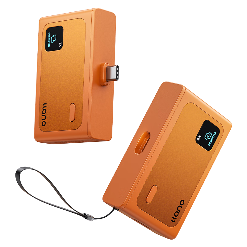 Llano HDMI Wireless Screen Mirroring Device Small Square HD Type-C Screen Sharing Adapter for Mobile Phone Tablet Laptop TV Projector Point-to-Point 100m Transmitter S9 Orange