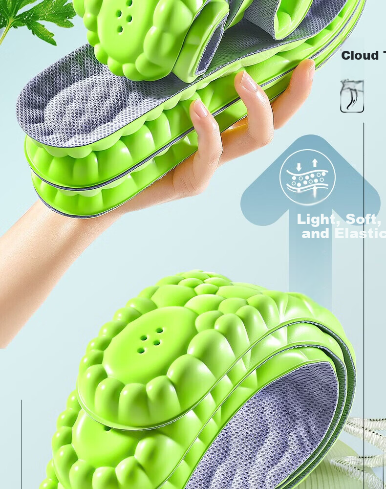 Footprint Tribe 10A Antibacterial Odor-Resistant Insoles for Men and Women, Sweat-Absorbing Breathable Deodorizing Summer Sports Soft Elastic Insoles, Size 37 2