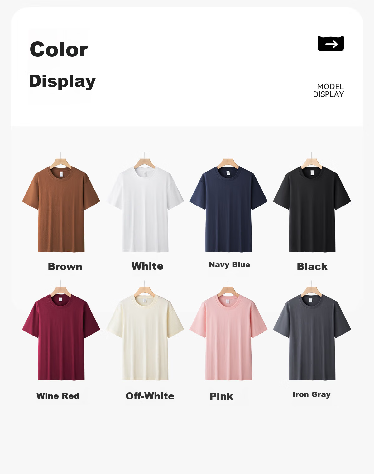 ROMON 100% Cotton Men's Short Sleeve T-Shirt [10A Antibacterial] Casual Solid Color Base Layer Tee 12