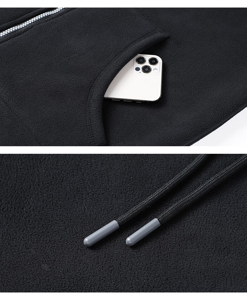 MiiOW Fleece Jacket for Men, Autumn And Winter New Trendy Versatile Outdoor Fleece-Lined Warm Casual Jacket Menswear 18