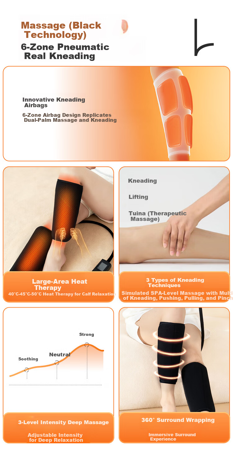 JD Original Leg Massager with Heat Therapy And Electric Heating, Warm Calf Muscle Kneading And Physiotherapy Device, Birthday Gift for Parents And Elderly 2