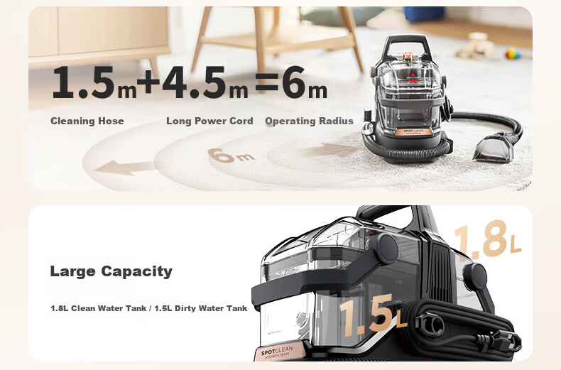 BISSELL Steam Cleaning Kit High-Temperature Steam Cleaner Mite Removal Sterilization All-in-One Washer High-Pressure Air Conditioner Cleaner Sofa Carpet Cleaner Household Mop Tool 29