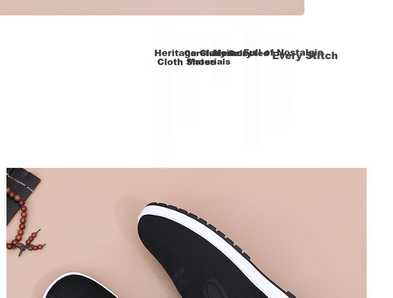 Yidisen Old Beijing Cloth Shoes Men Official Authentic High Elastic Soft Sole Mugwort Deodorant Wear-Resistant Non-Slip Work Shoes Black 41 18