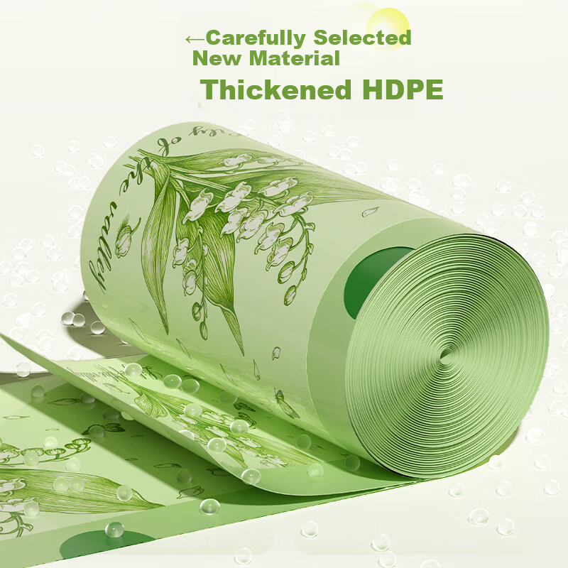 OKISS Lily of the Valley Drawstring Garbage Bags, Thickened, Antibacterial, Mosquito Repellent, Kitchen Household, 45x50cm, 90 Pieces, 2.4 Mil Thickness