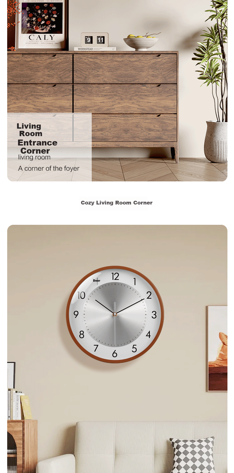 JD Jingzao Wall Clock Living Room Home High-End Modern Nordic Metal Surface Light Luxury 30cm Wall Clock 8