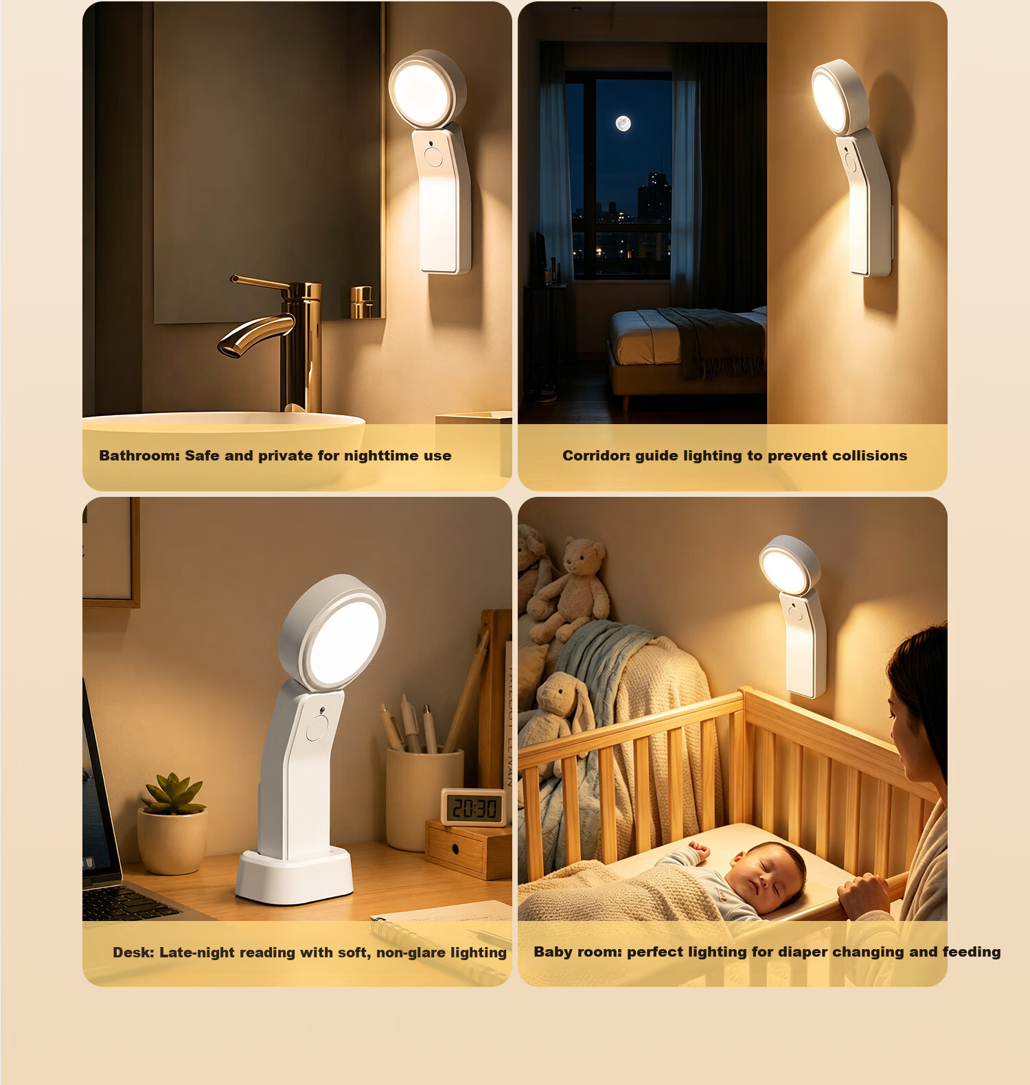 Heart LocK Rechargeable Small Desk Lamp Eye Protection Study Dorm Bedroom Bedside Reading Lamp Student Desk Office Night Light 10