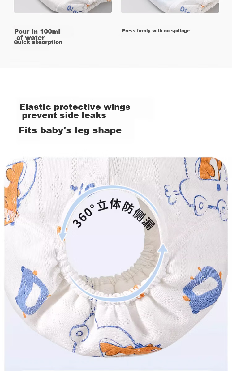 Kidsneed Baby Training Pants Potty Training Leak-Proof Washable Unisex Diaper Pants Waterproof Underwear 6