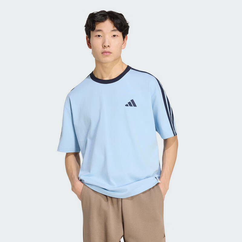 Adidas Men's Sports Style Series ES+ 3S S/S Tee Short Sleeve T-Shirt KU6448 Pink Blue S 2