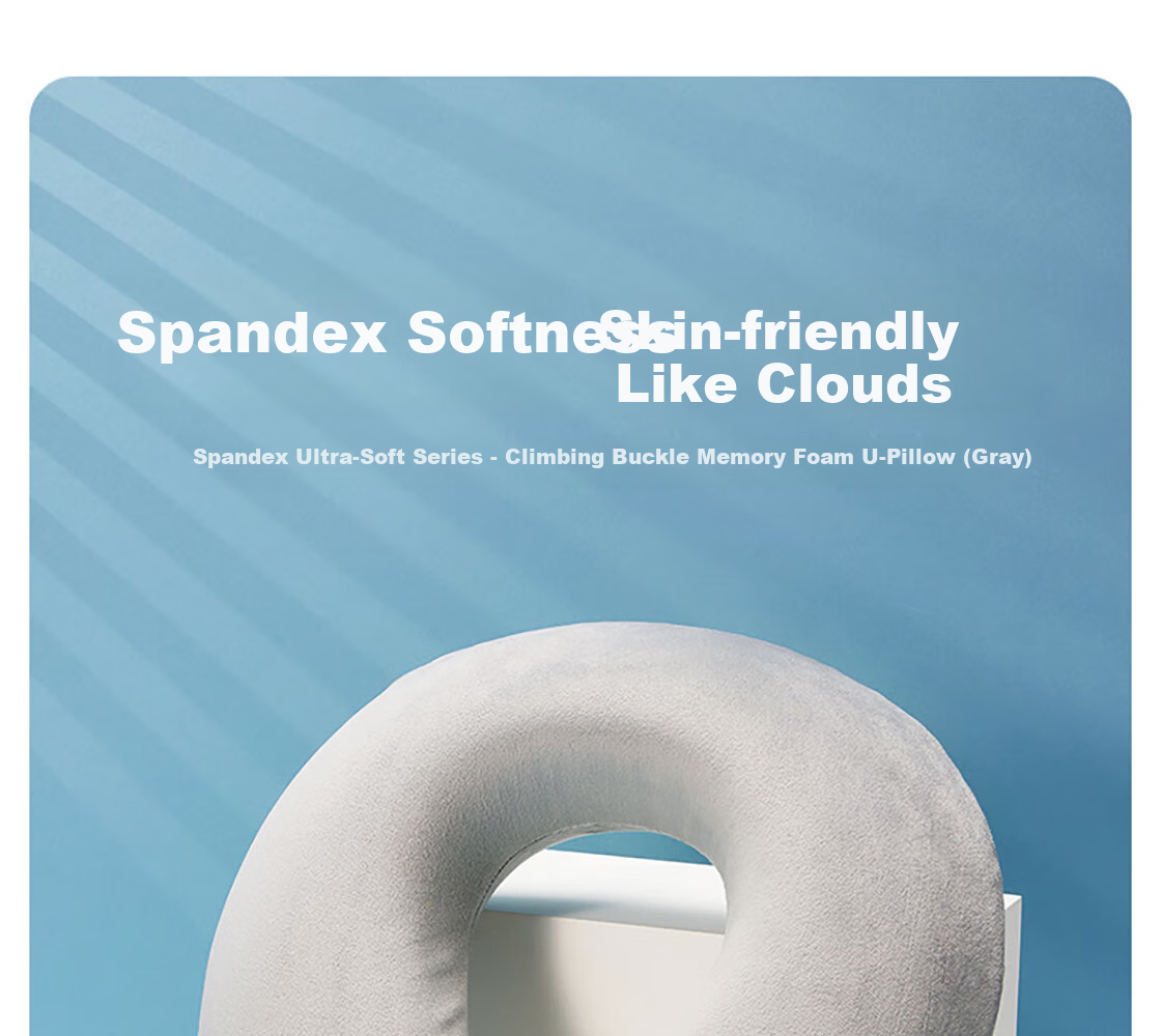 MINISO Comfortable Neck Support U-Shaped Memory Foam Travel Airplane Neck Pillow Portable Light Gray (with Storage Bag) 1