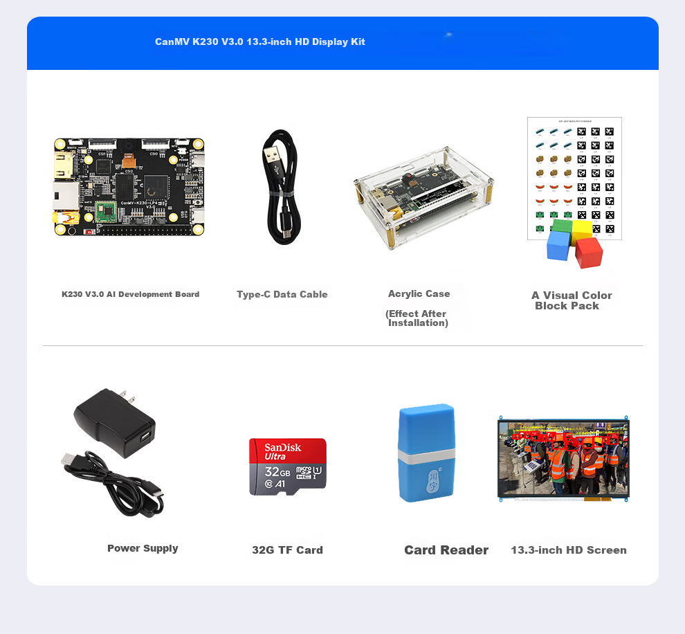 ChuangLeBo K230 Development Board CanMV K230 3.0 AI Development Board Vision Recognition Module Camera Artificial Intelligence 32
