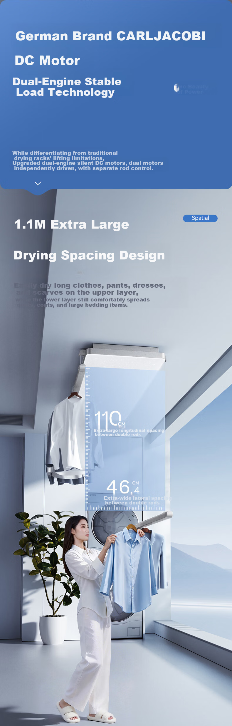 Mr. Bang Smart Electric Clothes Drying Rack Invisible Ultra-thin Quilt Drying with Starry Sky Light Lighting [L22pro] 13
