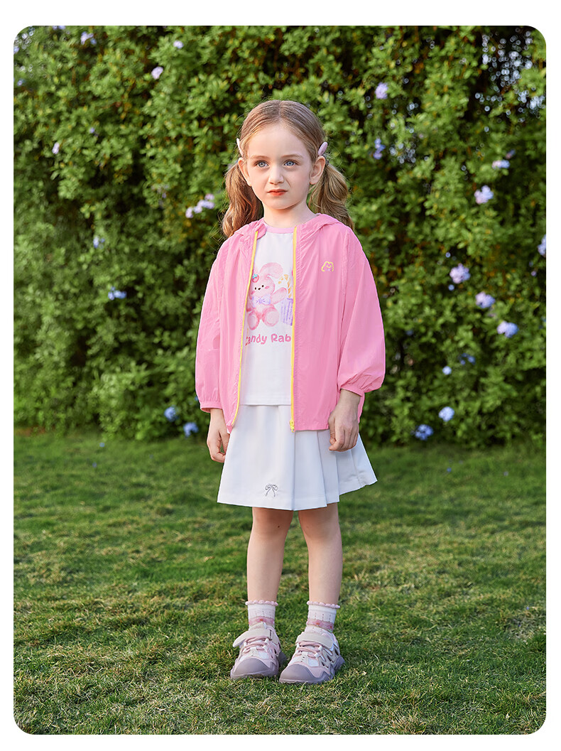 JELLYBABY Sun Protection Outdoor Windproof Pure Cotton Hooded Jacket 2026 New Summer Unisex Kids Sun Protection Coat Versatile for Middle Childhood 32
