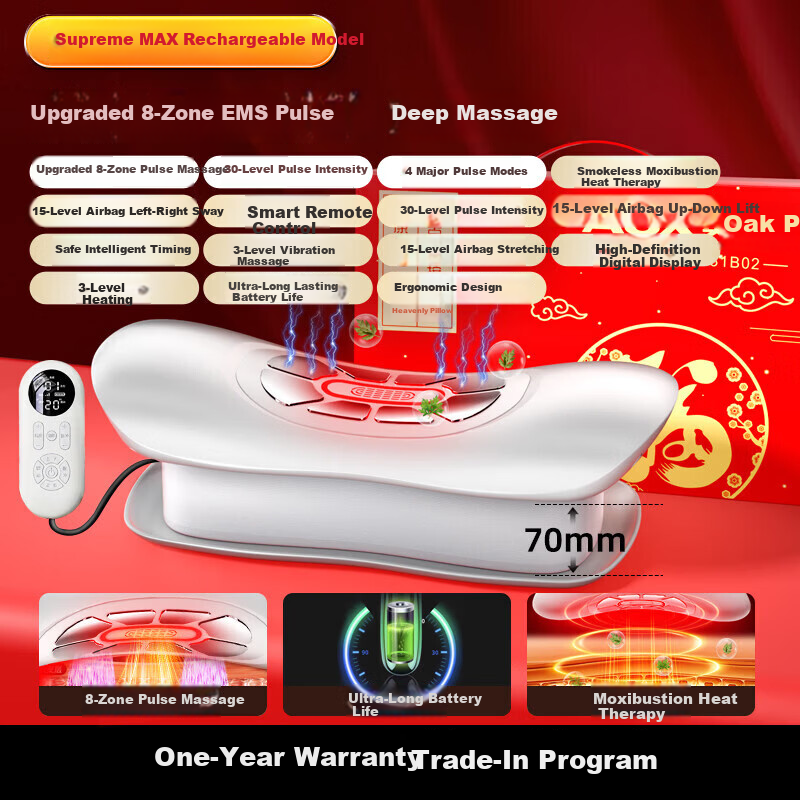 Ai Professor Full-Automatic Waist Massager Kneading Lumbar Support Spine Back Pulse Heat Vibration Relief for Lumbar Disc Herniation and Muscle Strain Gift for Parents Elderly Men and Women