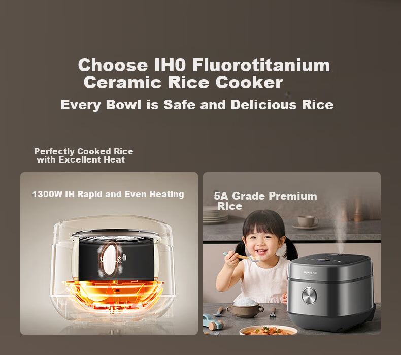 Joyoung New Household Rice Cooker 3L Multi-Functional 316L Stainless Steel Inner Pot Non-Coated Smart Micro-Pressure Steaming and Cooking Rice Cooker 2-4 People Air-Cooled Model 30N1 5