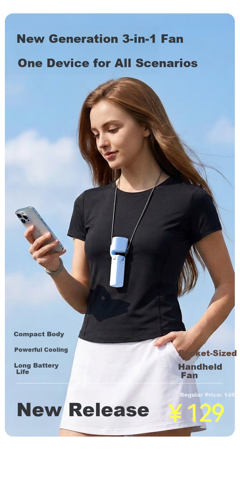 Aecooly 【Capybara Lulu】 Collaborative Handheld Neck Hanging Mini Fan High-Speed Energy-Saving Powerful USB Rechargeable Outdoor Commuting Portable Neck Fan 1