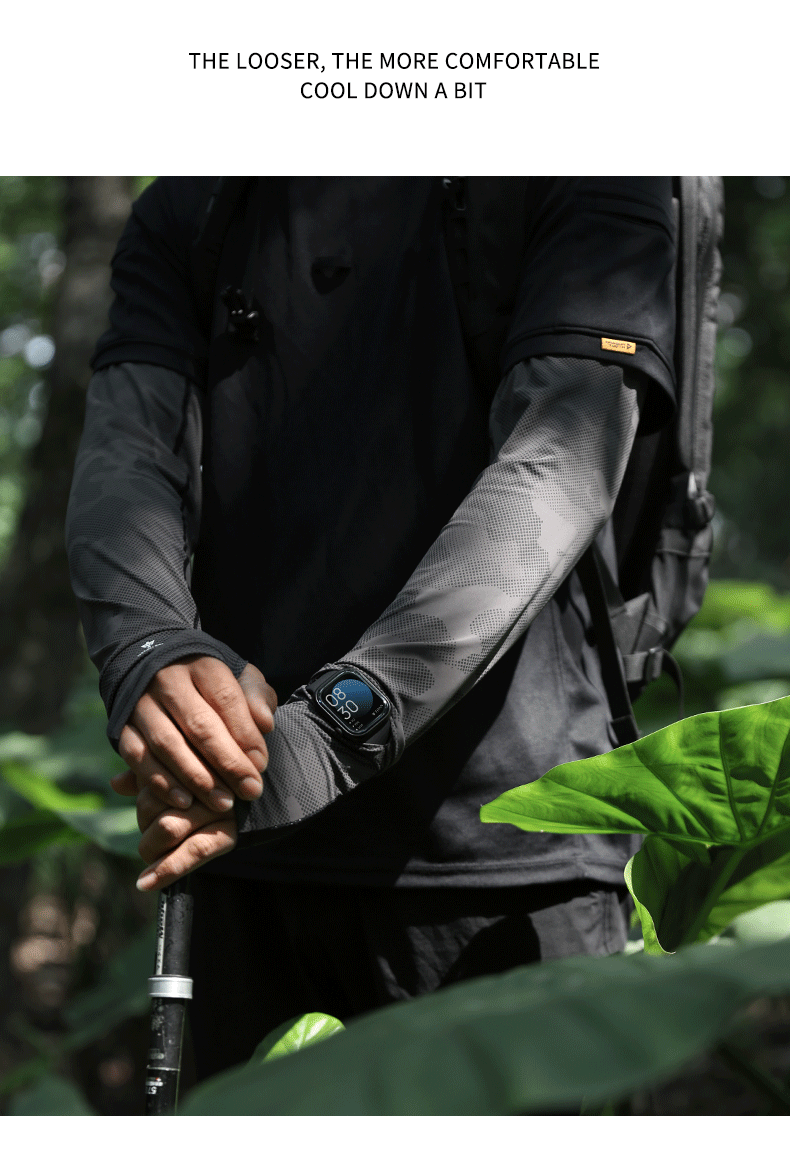 Tactical Bird Wide Canopy Loose Ice Silk Sun Protection Sleeves Summer Cooling Arm Sleeves Unisex Large Size Fishing Cycling Arm Guards 16