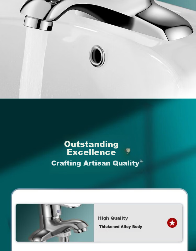 IVORPO [Germany] Dual-Hole Basin Faucet Hot and Cold Water Two-in-One Bathroom Washbasin Faucet 3