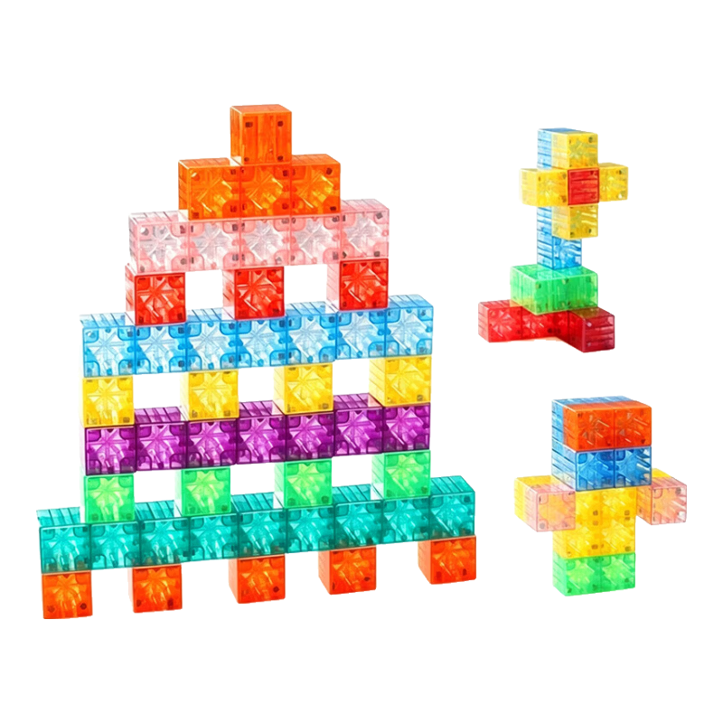 Cute Star Transparent Magnetic Cube Building Blocks Educational Magnetic Toy for Boys and Girls Birthday Gift