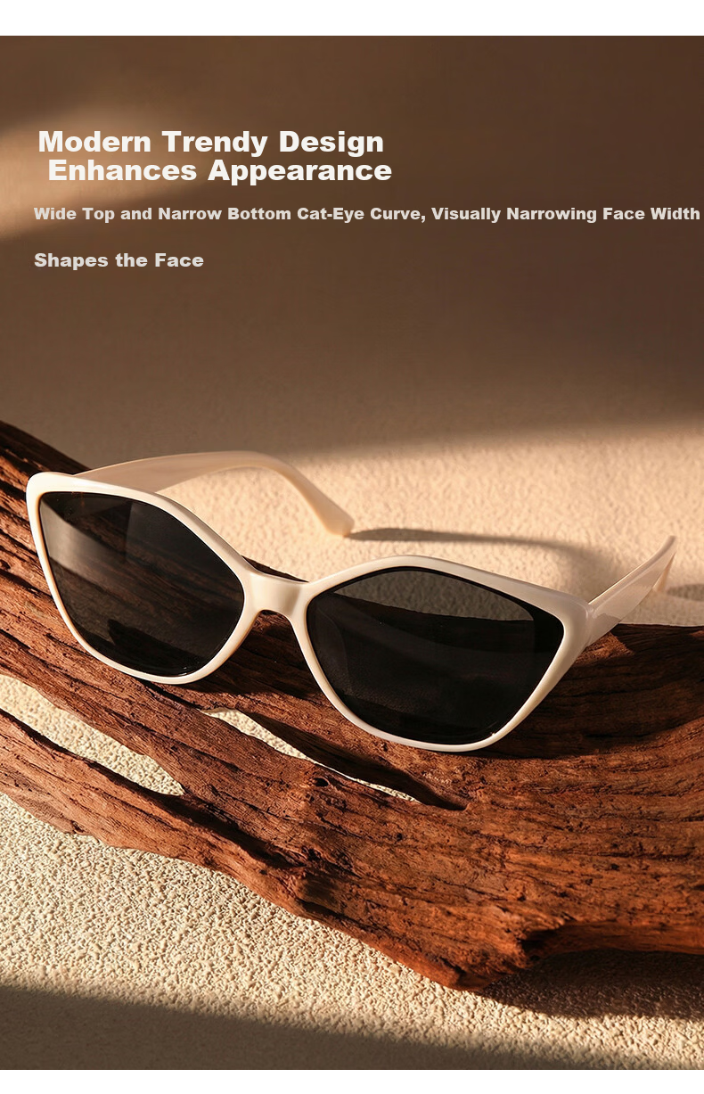 CACUSS Women's Fashion Outdoor UV Protection Polarized Cat Eye Sunglasses Black Frame 4