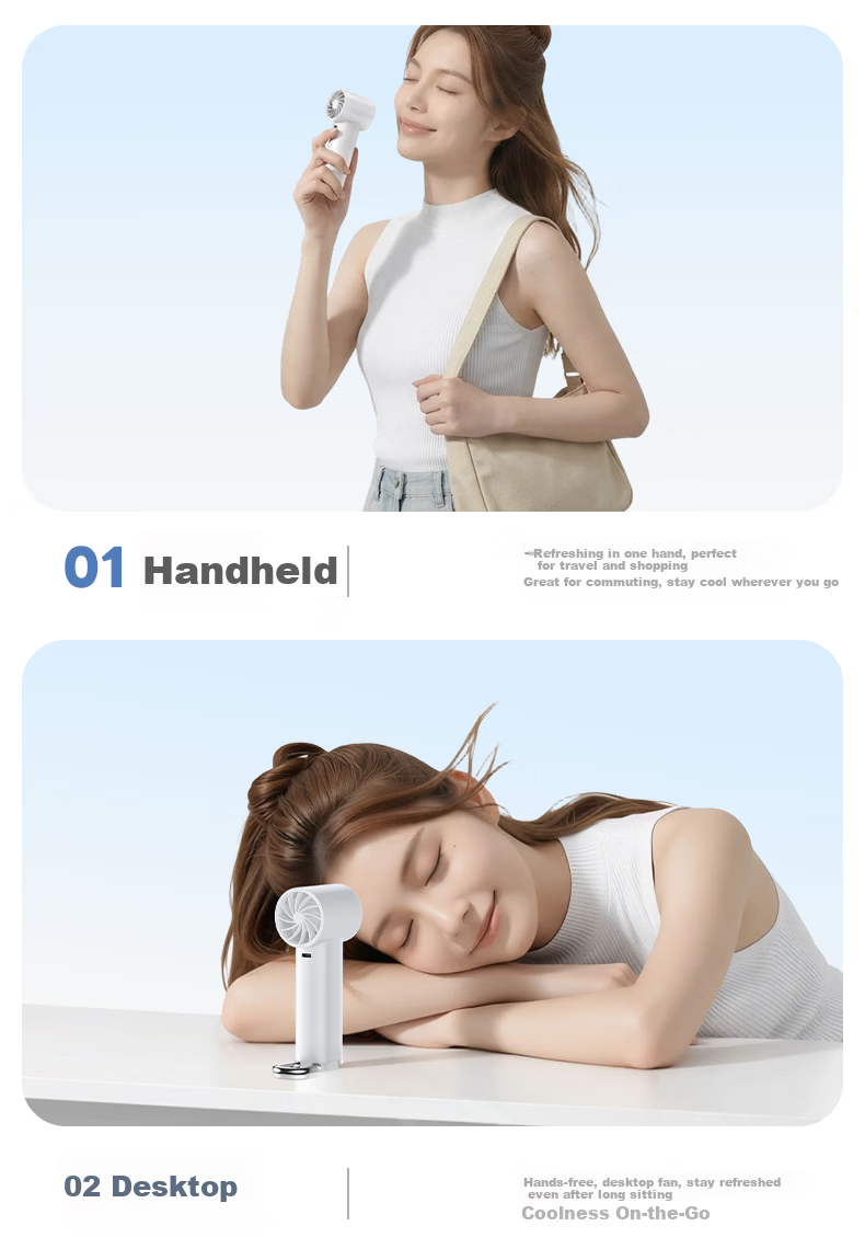 AIMIKU Handheld Mini Fan High-Speed Cooling Semiconductor USB Rechargeable Portable Outdoor Student Dormitory Long Battery Life 24