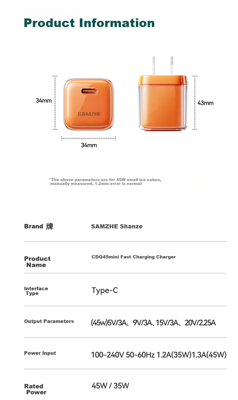ShanZe Apple 17 GaN Charger Set PD 45/40W Fast Charger + 100W 2-in-1 Data Cable Set for iPhone 16 Pro/15/14 Huawei Phones and Tablets 8