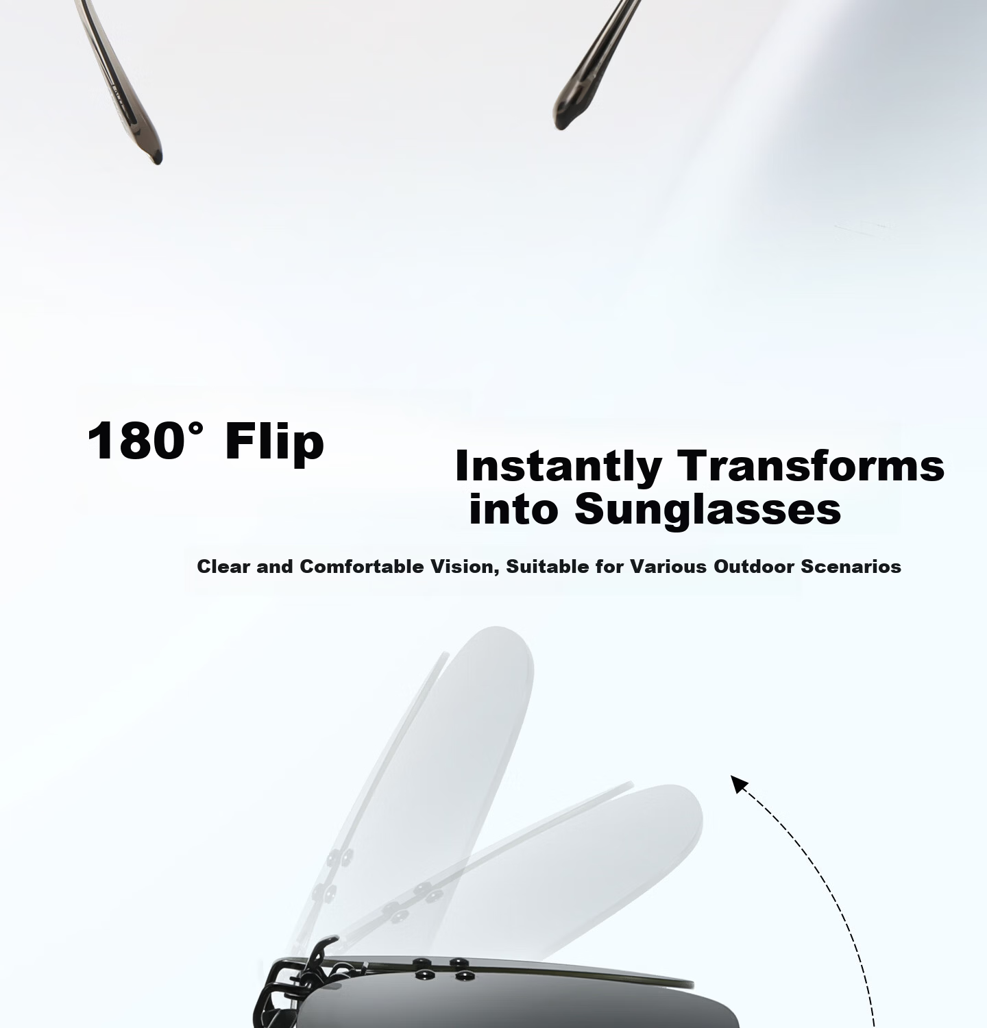 CAPONI Polarized Clip-On HUD Display Sunglasses UV Protection Driving Glasses for Men and Women 21