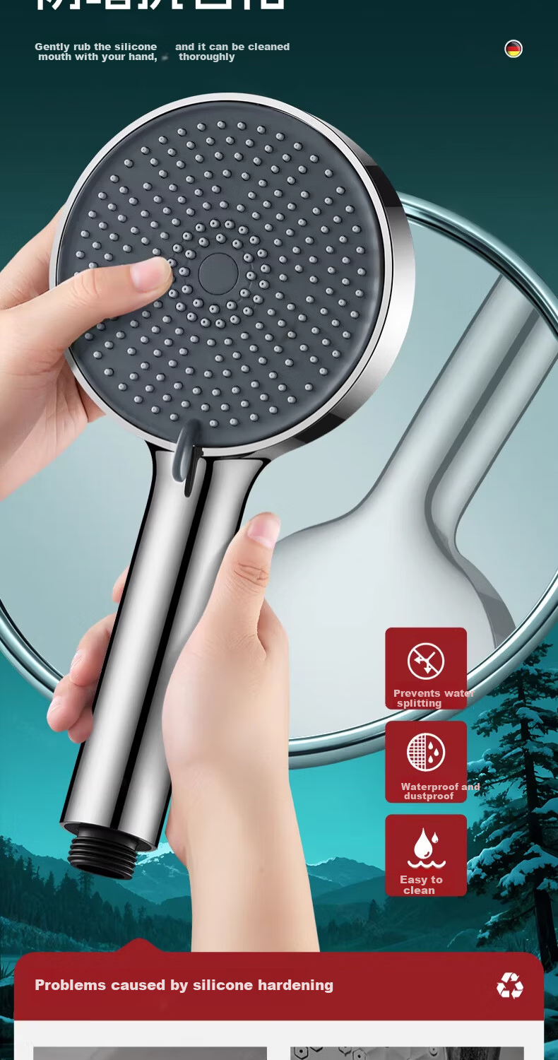 Del 28-Year Brand Pressurized Shower Head Bathroom Five-Mode CD-20 Liquid Silicone 3