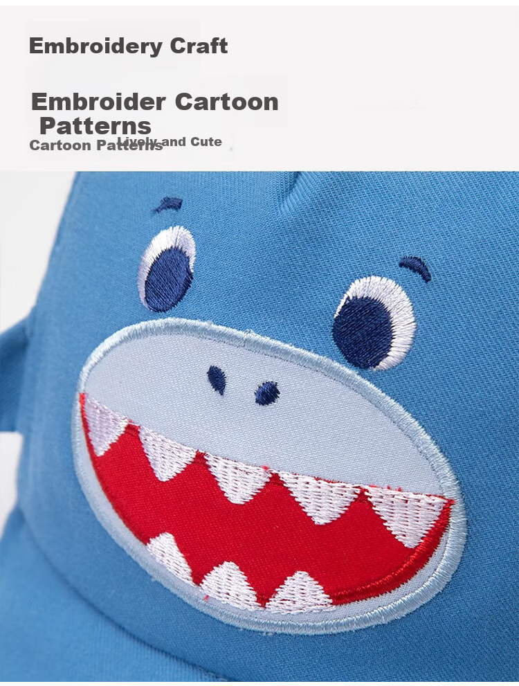 9i9 Baby Summer Thin Cartoon Shark Sun Protection Baseball Cap Unisex Toddler Sun Hat 0-3 Years F34 Blue 3