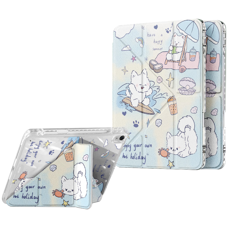 Shell Sister Compatible with OPPO Pad 6/5 12.1-inch 2026 Model Horizontal and Vertical Stand with Pen Slot Y-Shaped Tri-Fold Cute Cartoon Protective Case
