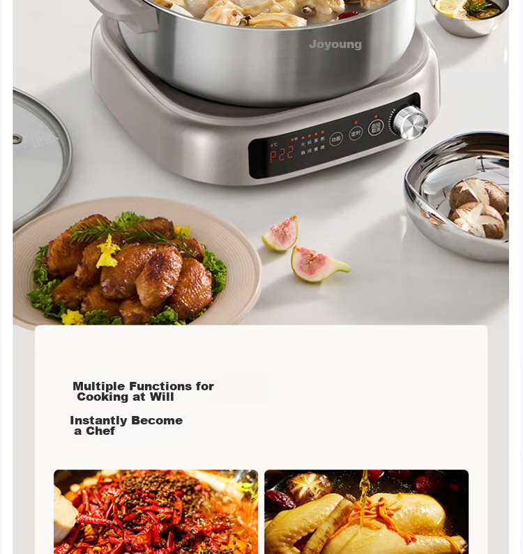 Joyoung 6L Household Detachable Multi-Functional Electric Hot Pot Stainless Steel IH Electric Cooker HG60-GN12 19