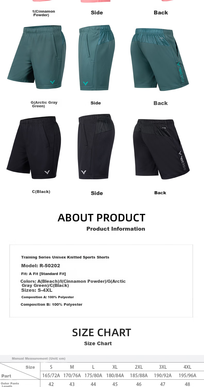 VICTOR Official Flagship Men's Badminton Shorts Sweat-Absorbing Moisture-Wicking Breathable Knitted Sports Pants Professional Competition Training Wear 18