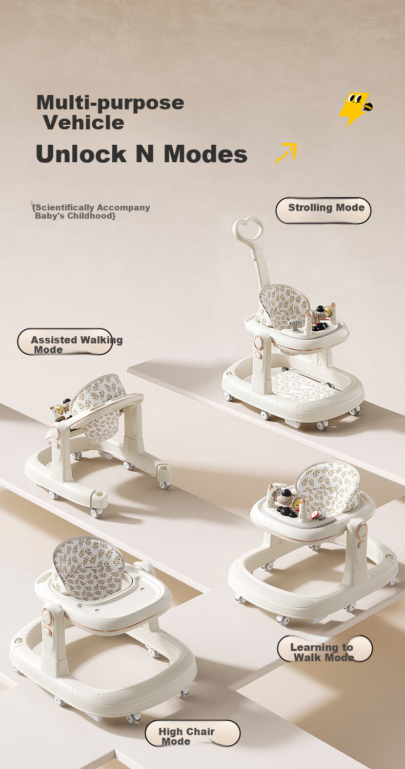 ANGI BABY Baby Walker 2026 Multifunctional Foldable Toddler Push Walker Birthday Gift Children's Day Gift 4
