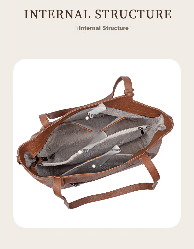 AudiJia Genuine Leather Tote Bag for Women 2026 New Handbag Commuter Shoulder Bag Crossbody Mom Bag Birthday Gift 9