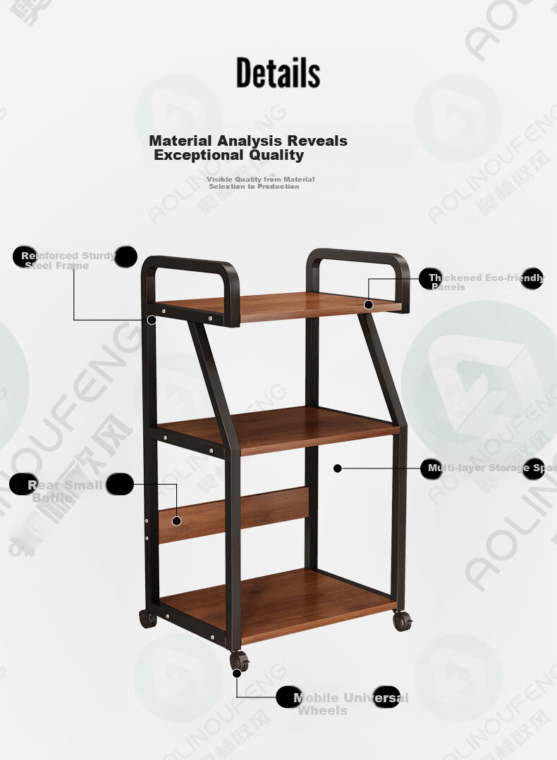 Olynp Wind Floor Storage Rack Printer Stand Multi-layer Mobile Storage Shelf Simple Host Rack 3