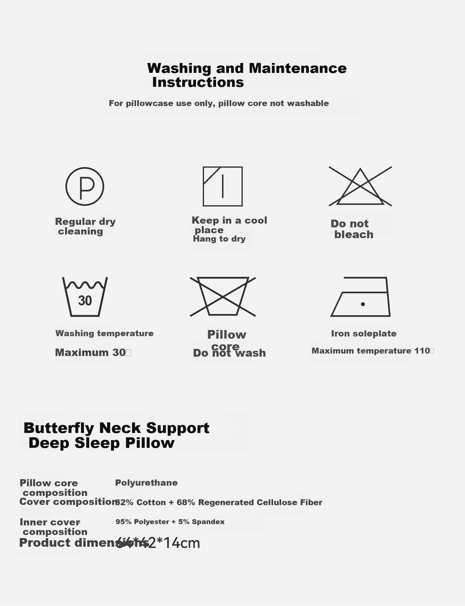 Jingyan Memory Foam Neck Pillow Ergonomic Butterfly Shape Cervical Spine Pillow for Deep Sleep Adult Side Sleep 10