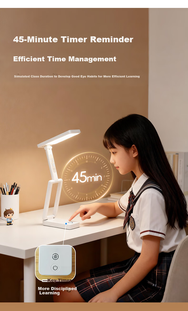 HP Ultra-Long Battery Life Rechargeable Desk Lamp Pure Light Study Lamp AA Grade Student Dormitory Reading Desk Lamp Angel Light 10