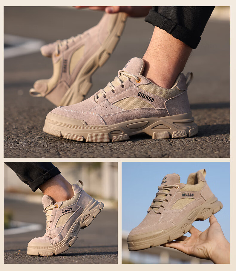 Dinggu Safety Shoes for Men, All-Season Non-Slip Wear-Resistant Anti-Smashing Anti-Puncture Steel Toe Work Boots JD1183MHbu44 18