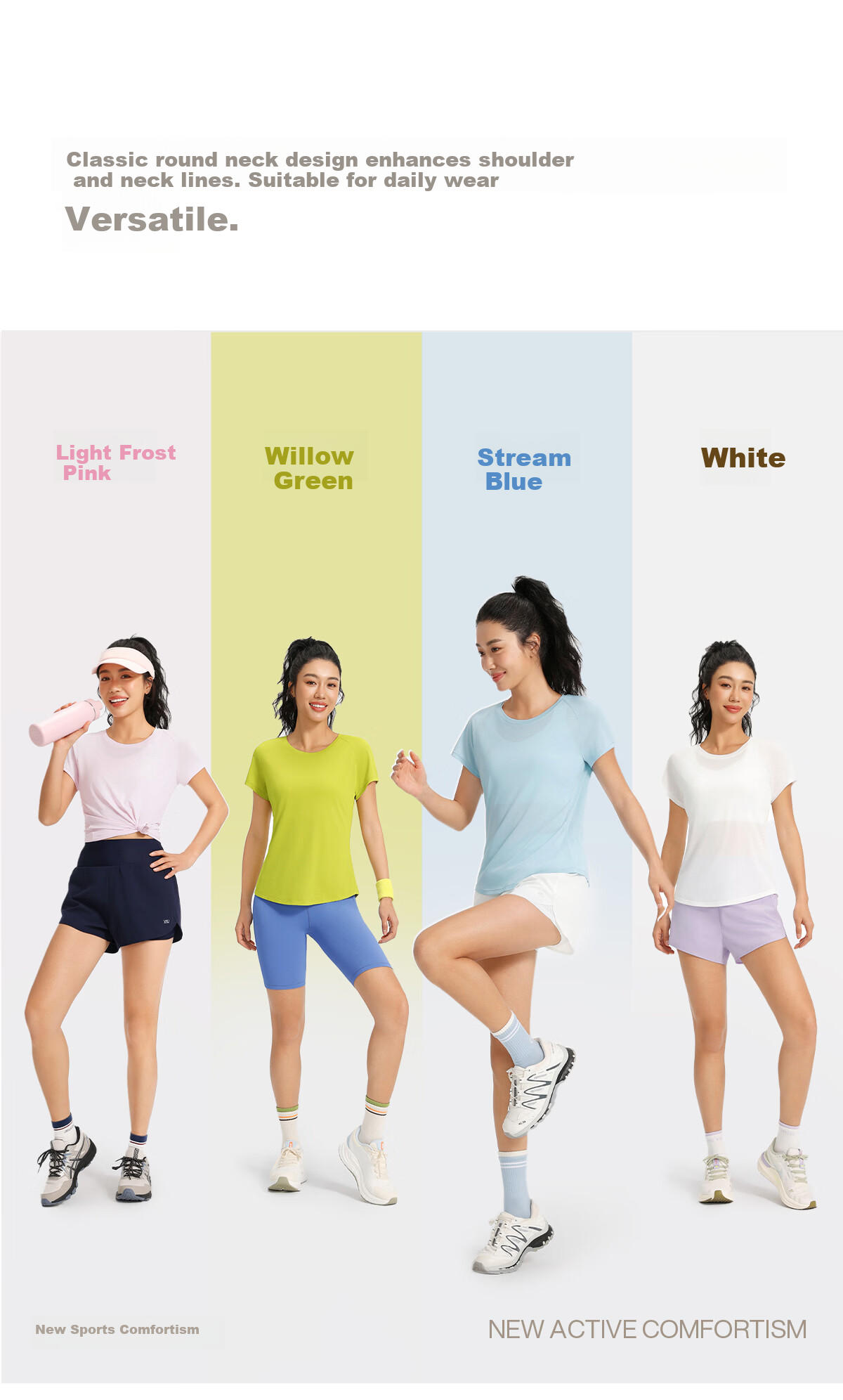 VFU Sports Short Sleeve Quick-Dry Breathable Professional Training Running T-Shirt Lightweight Yoga Wear 2026 New Style Creek Blue S 5