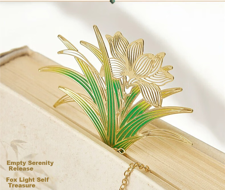 E-Muguo Metal Bookmark Ancient Style Gift Box Birthday Gift for Teacher Classmate Friend Chinese Style Cultural Creative Souvenir Creative Bookmark Souvenir Gift - Plum Orchid Bamboo Chrysanthemum 10
