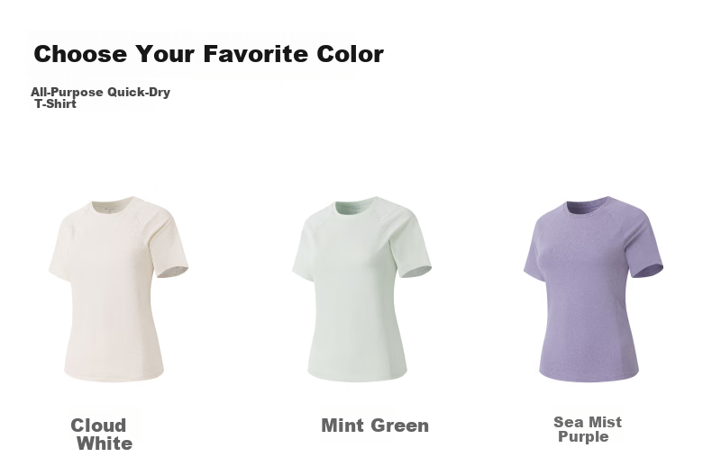 JD FASHION JD Self-Operated Women's Lightweight Breathable Quick-Dry Slimming Functional Crew Neck Short Sleeve T-Shirt 10