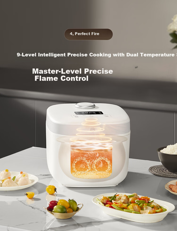 JD Original Rice Cooker for 4-5 People [IH Micro-Pressure, Zero Fluorine, Spherical Pot] Electric Rice Cooker Home Use 4L Large Capacity Multifunctional Smart Steaming And Cooking Firewood Rice 4049A 12