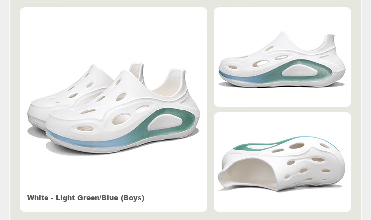 Jingzhenlianggong Hollow Out Sandals Senma Style Outdoor Non-Slip Water Shoes White Size 44-45 17