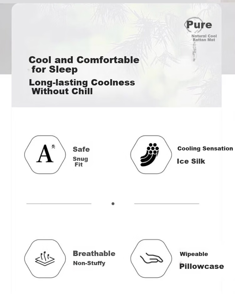 MUJI Class A Summer Cooling Ice Silk Pillowcase Set of 2 Home Summer Cooling Pillow Covers 1