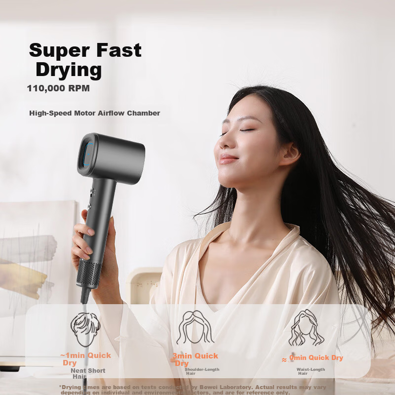 BOWEI Intercontinental Hotel High-Speed Hair Dryer B16 Home Use Low Noise High Power Quick Drying Negative Ion Leafless Hair Dryer Birthday Gift