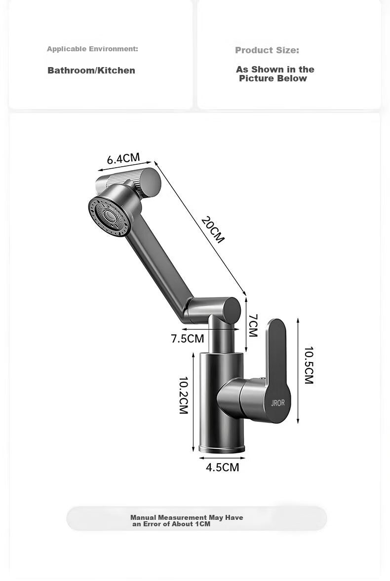 JROR German Basin Faucet Bathroom Sink Mixer Tap Hot and Cold Water Faucet 16