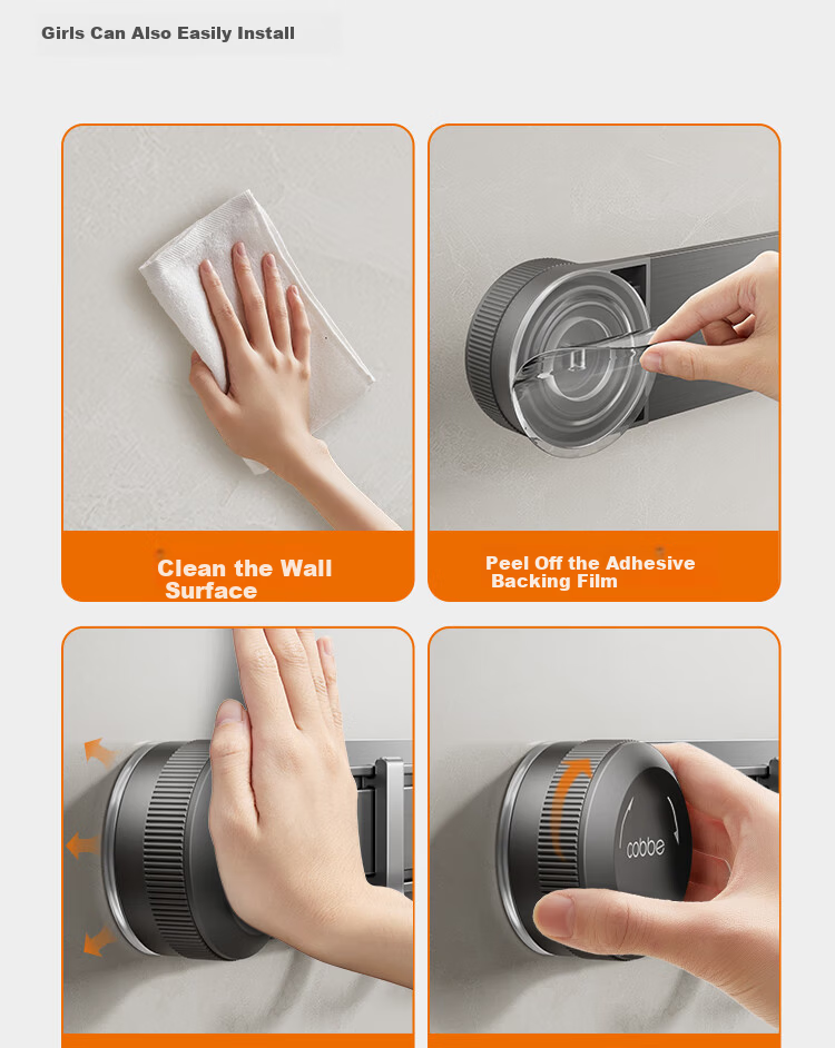 Cobbe Bathroom Hook No-Drill Suction Cup Strong Adhesive Hook Wall-Mounted Clothes Hanger for Dormitory Toilet 10